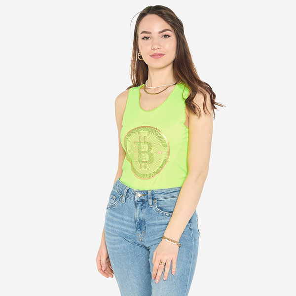 Royalfashion Damski top w kolorze neonowym zielonym