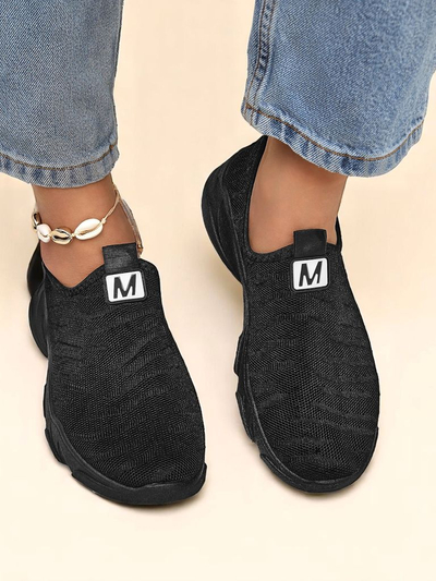 Royalfashion Zapatillas deportivas femeninas sin cordones Flex Move