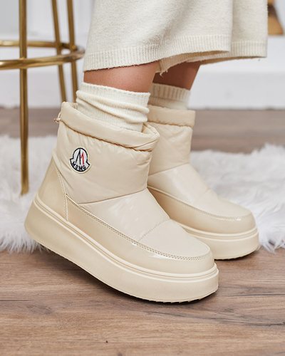 Royalfashion Ženski snežni škornji v krem barvi Ademra
