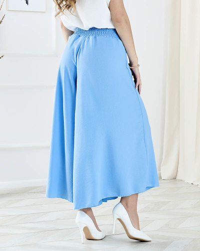Royalfashion Damskie szerokie spodnie typu palazzo w niebieskim kolorze