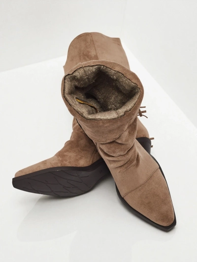 Kavbojke damskie na obcasie z frędzelkami Selva