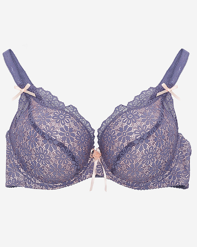 Royalfashion Fioletowo-różowy koronkowy biustonosz damski