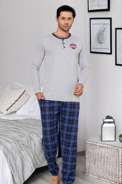Royalfashion Moške bombažne karo pižame
