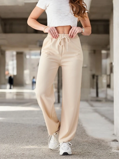 Royalfashion Preproste ženske hlače z vezalko