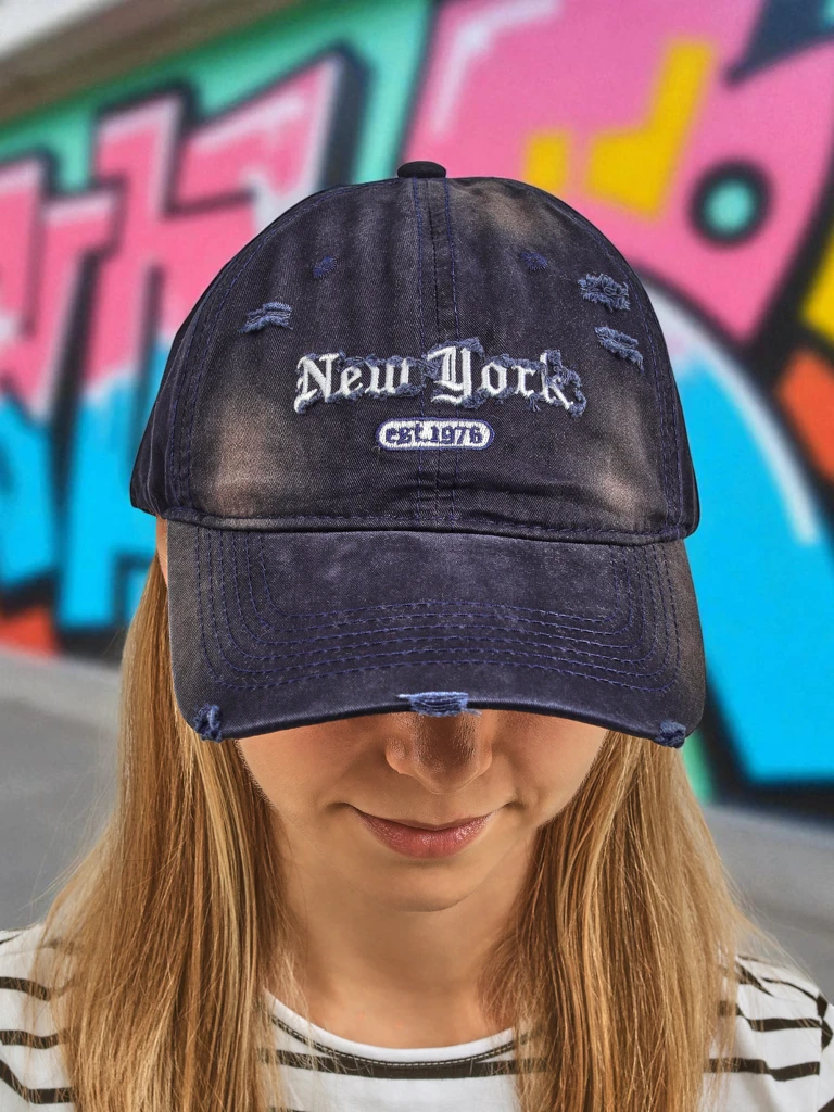 Royalfashion Kapa s šiltom New York 1976 z obledelimi deli
