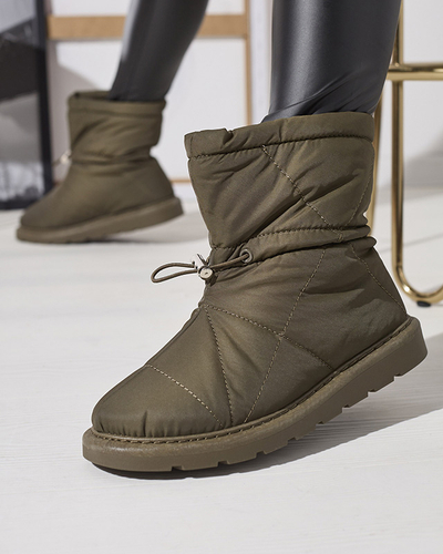 Royalfashion Ciemnozielone damskie ocieplane buty a'la śniegowce Kaliolen